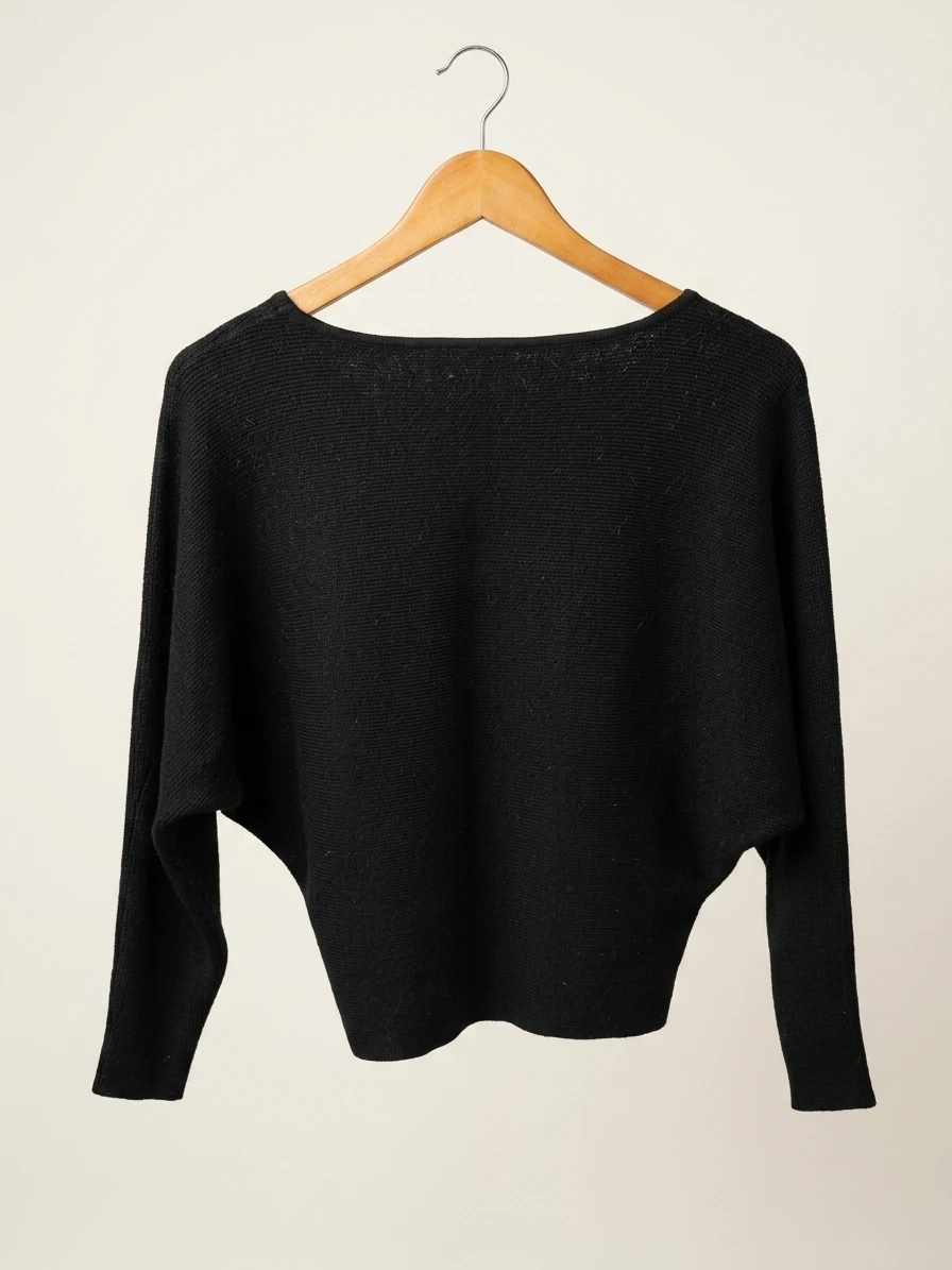 Cyrus Black Ribbed Knit Top photo 2