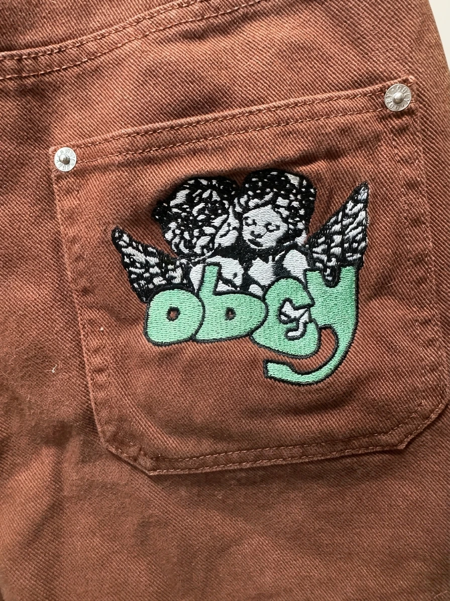 Obey Brown Denim Shorts photo 3