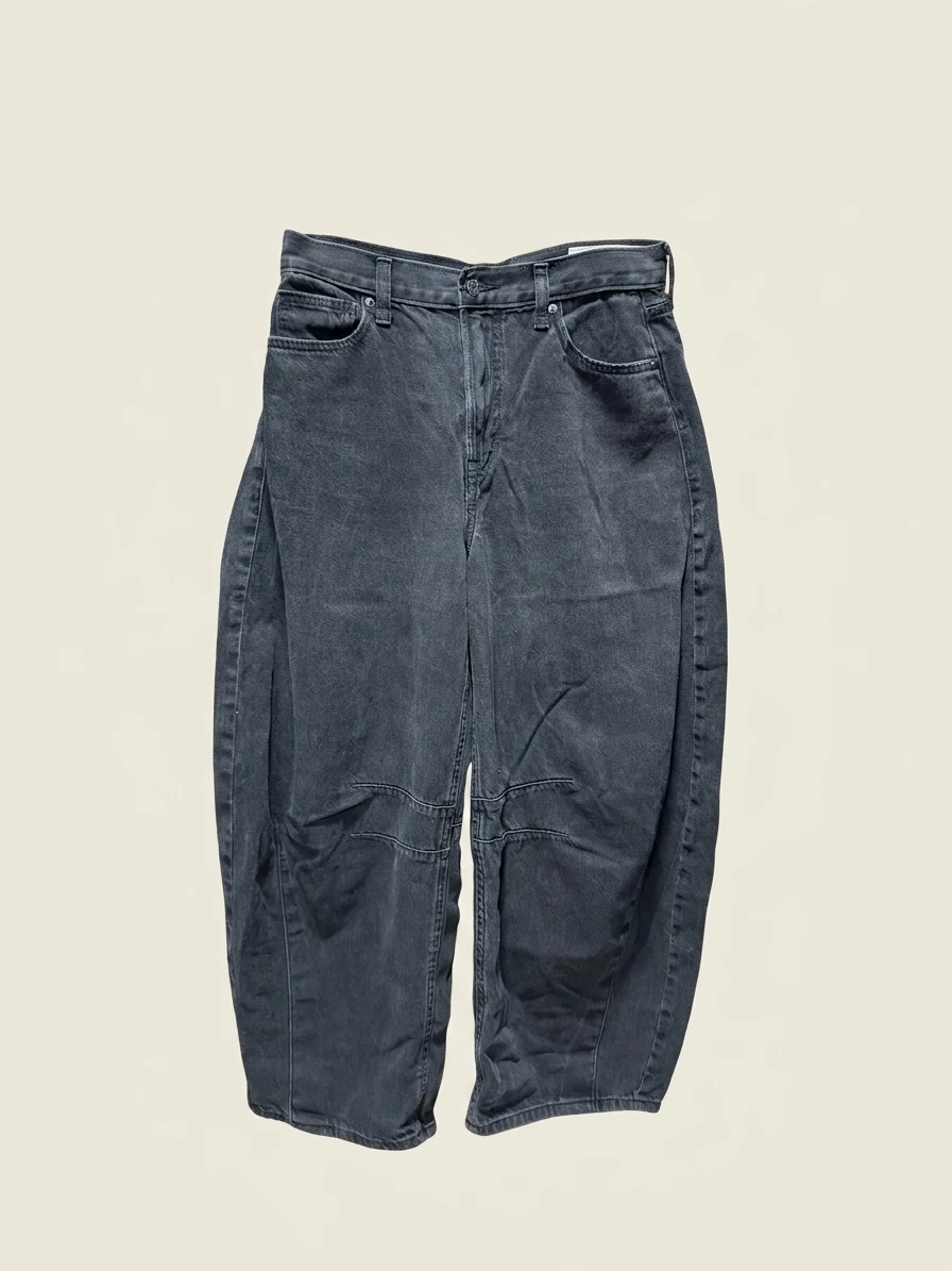 Black Balloon Leg Denim Jeans