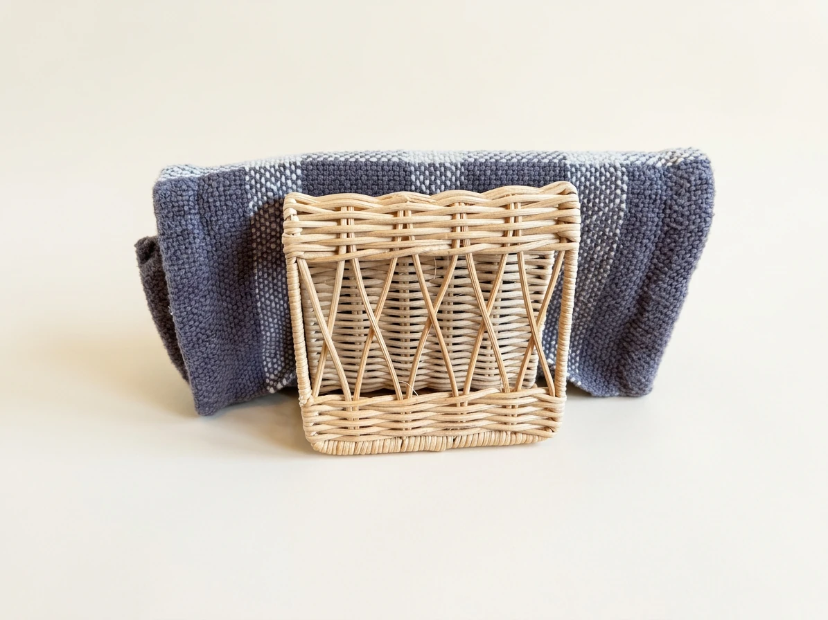 Vintage Wicker Napkin Holder photo 2