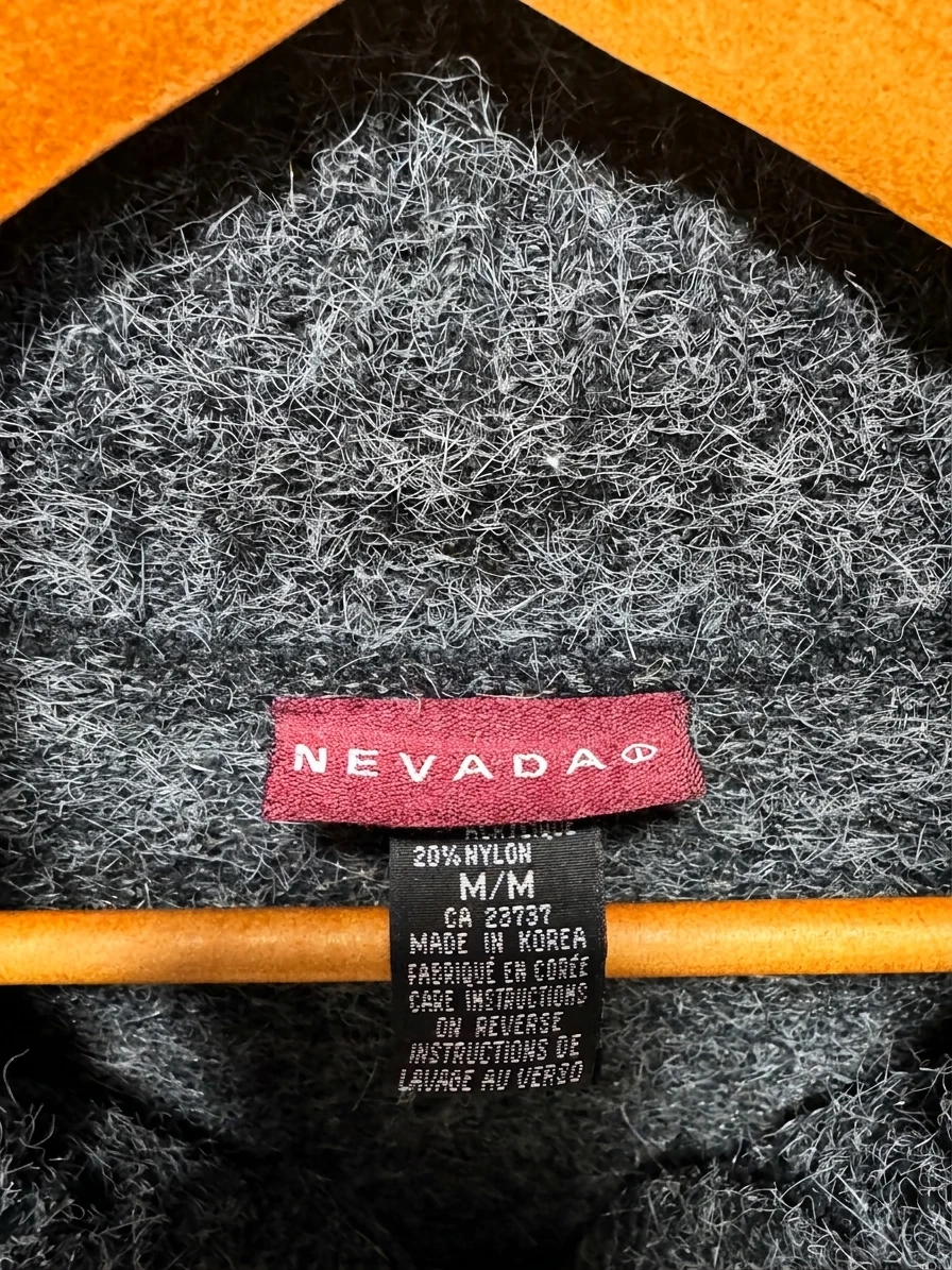 Grey Fuzzy Zip-Up Sweater photo 4