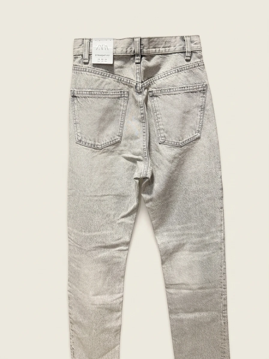 Zara Grey Denim Jeans photo 2