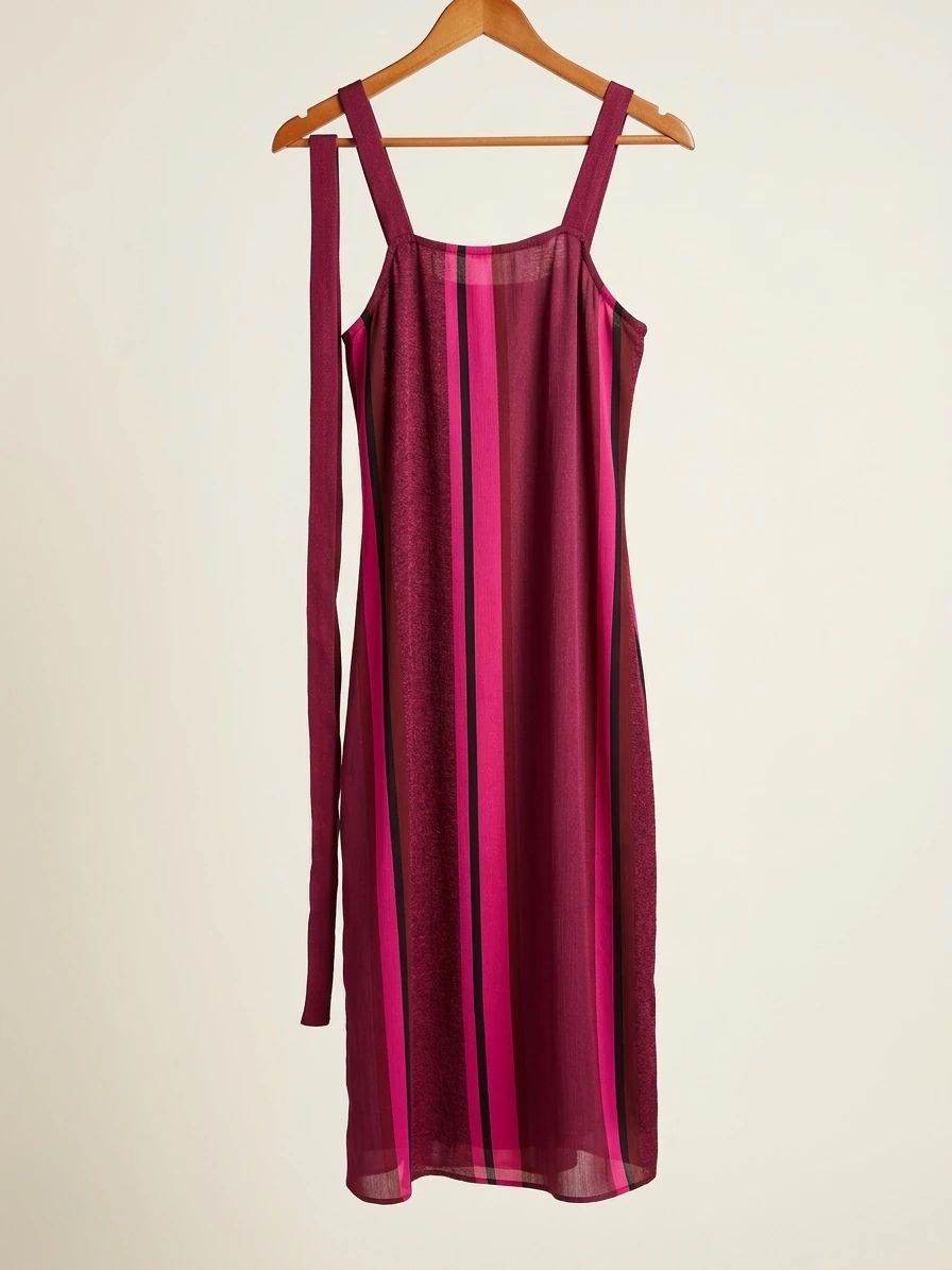 Vintage Striped Dress With Belt