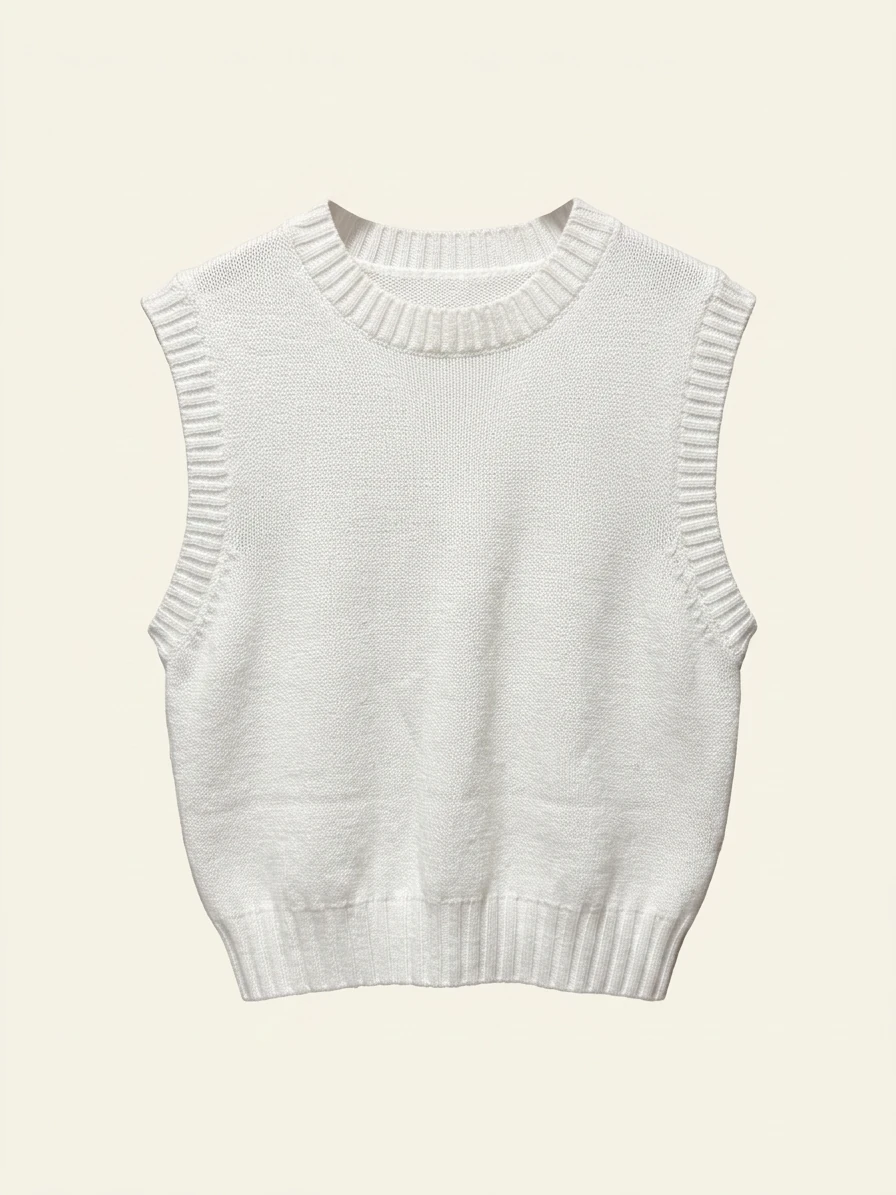 Dreamers By Debut White Sweater Vest photo 2