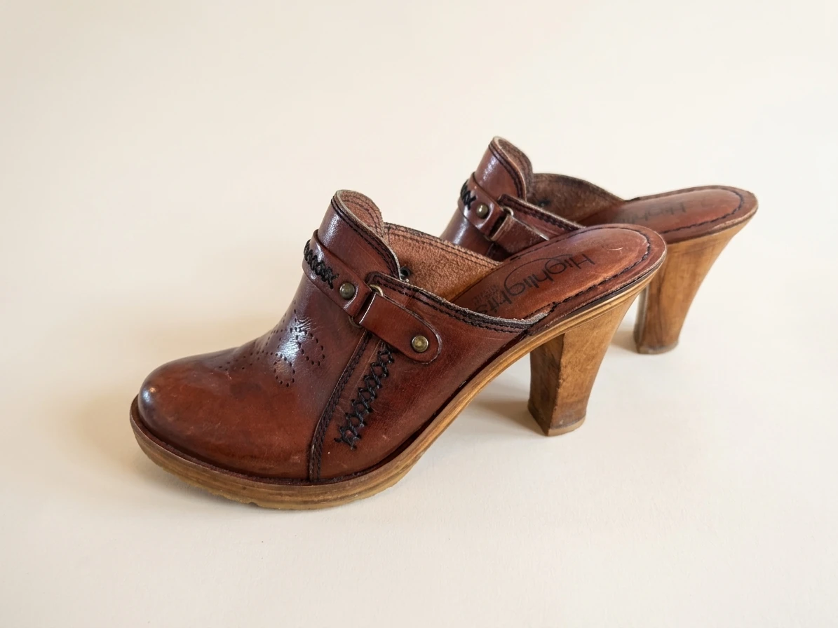 Vintage Leather Clog Heels photo 2