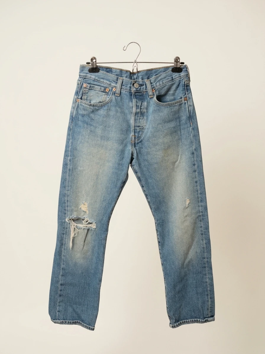 Distressed Light Wash Levi'S Jeans