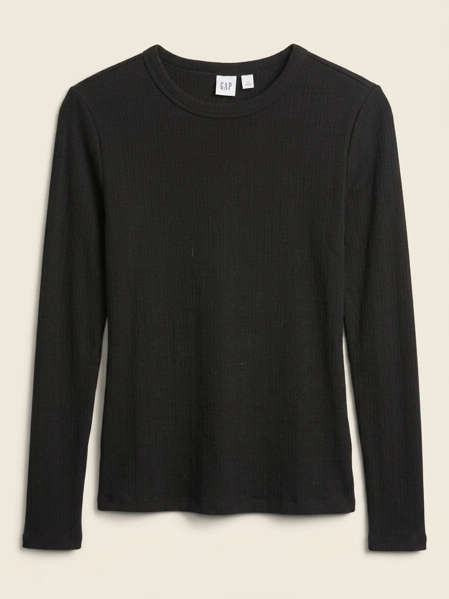 Ribbed Grey Gap Long Sleeve