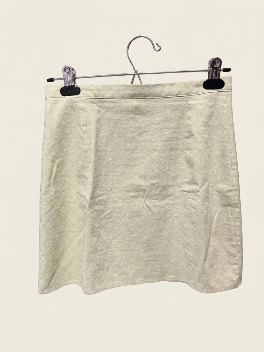 Side Button Linen Mini Skirt photo 2