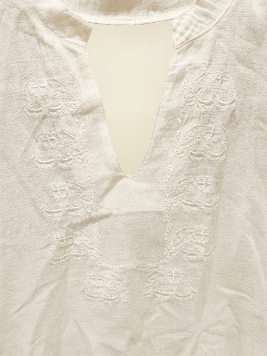 White Embroidered Linen Tunic photo 2