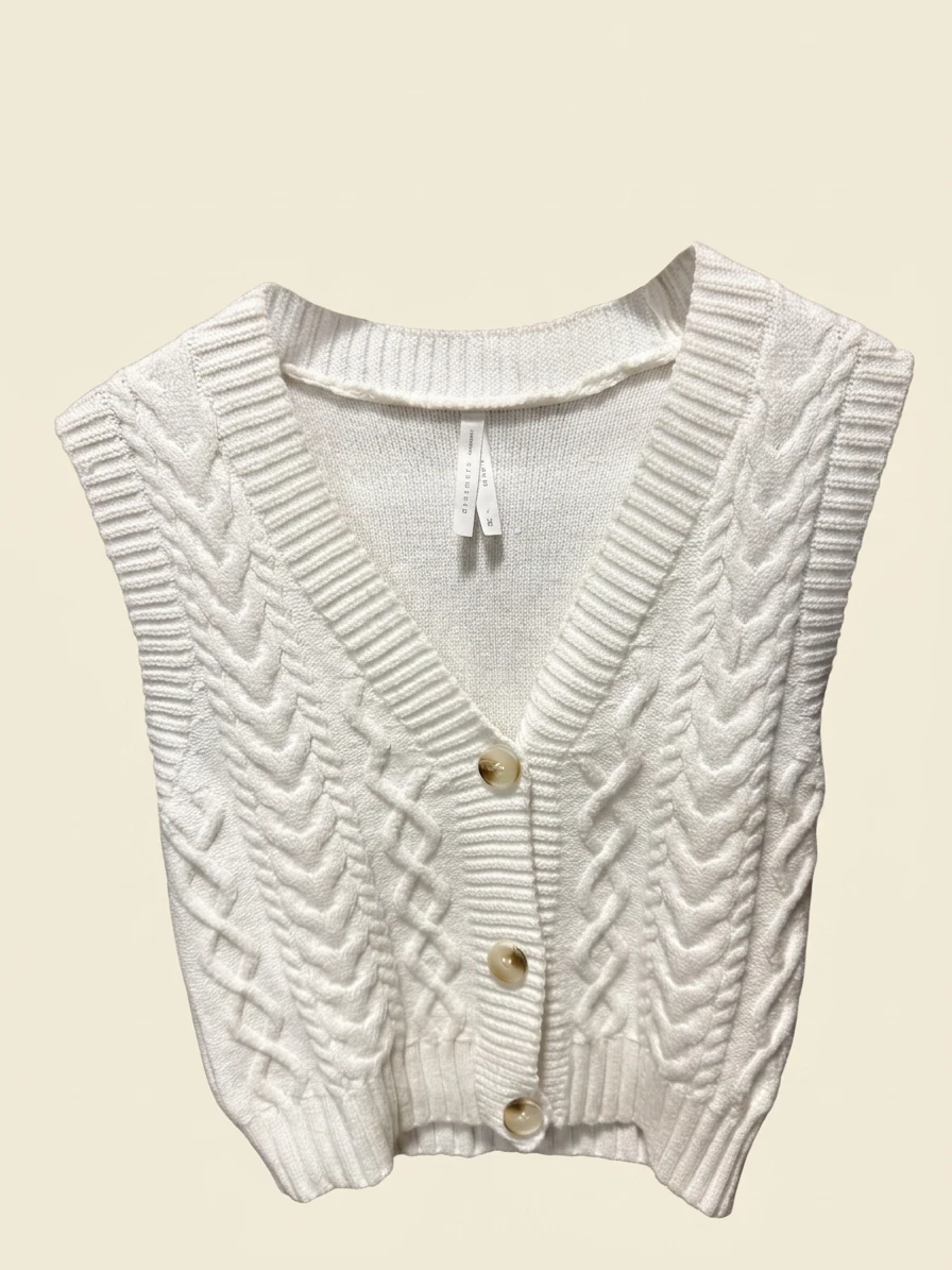 Dreamers By Debut White Sweater Vest