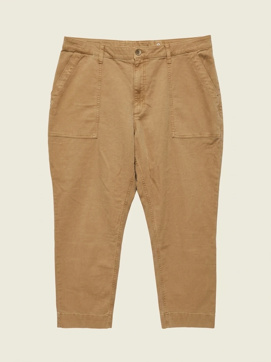 Brown Utility Patch Pocket Pants