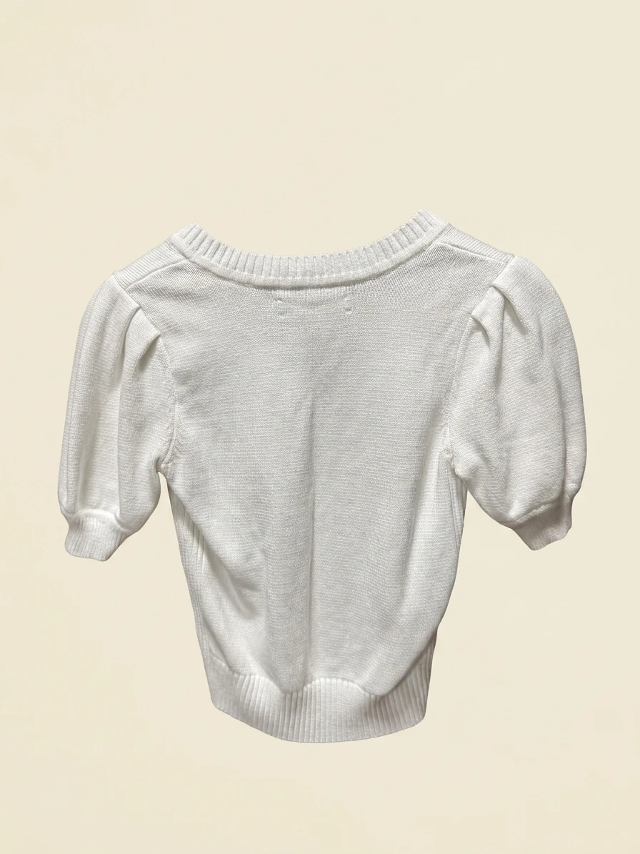 Loft White Knit Sweater photo 2