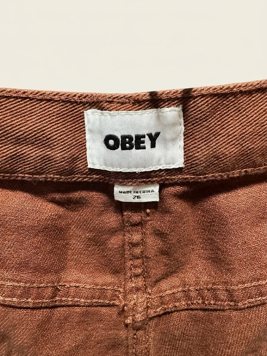 Obey Brown Denim Shorts photo 5