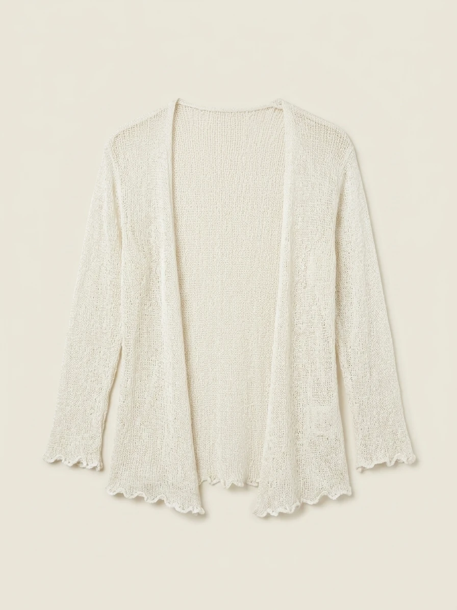 White Sheer Tie-Front Cardigan photo 3